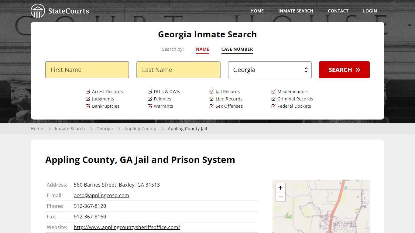 Appling County Jail Inmate Records Search, Georgia - StateCourts